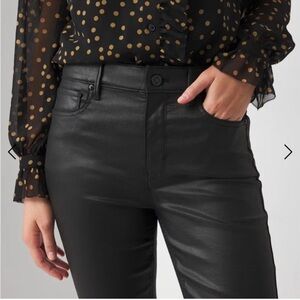 White House Black Market coated Black High-Rise Skinny Jeans